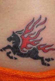 Sayap bersayap berwarna perut dari gambar tatu Pegasus