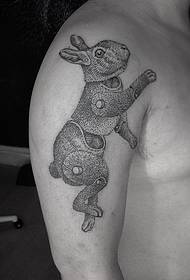 ຮູບແບບ Tattoo Rabbit ເຂັ້ມ