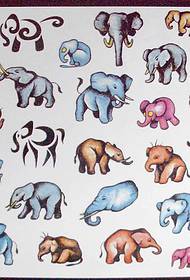 Recoméndase un patrón de tatuaxe de elefante lindo