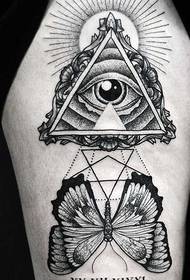 Arm dievs acs tauriņa tetovējums modelis