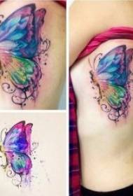 Butterfly Tattoos is pragtig en betowerend of swartgrys skoenlapperpatroon