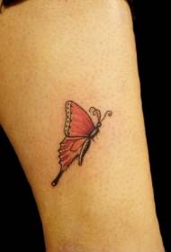 Rødt lille sommerfugl tatoveringsmønster