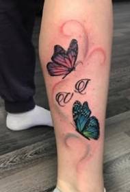 3d stereo style set of butterfly tattoo patterns