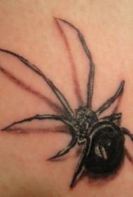 musta realistinen realistinen hämähäkki-tatuointikuvio