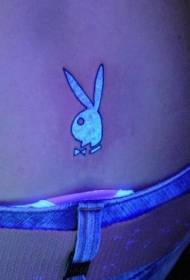 Fluorescencyjny wzór tatuażu królika Playboy