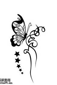 Manoscritto bellissimo e bellissimo modello di tatuaggio a farfalla