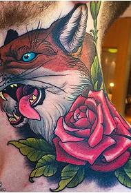 Neck fox rose tattoo nga sumbanan