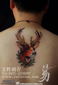 Back deer tattoo pattern