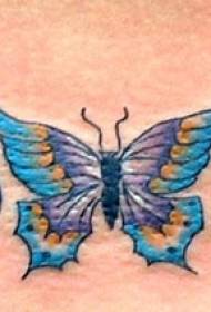 Farve stammetotem og sommerfugl tatoveringsmønster