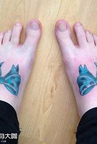Feet blue butterfly tattoo pattern