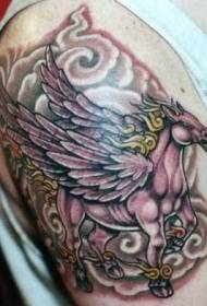 Axelfärg majestätiska Pegasus tatuering mönster