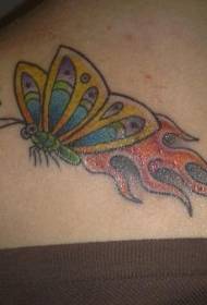 Wzór tatuażu motyl płomień