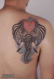 超酷经典的图腾大象纹身图案