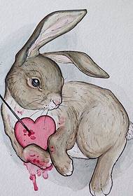 kocham królik tatuaż wzór obrazu rękopis