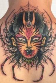 spider web tattoo model შავი და ნაცრისფერი პიროვნება სრული ობობა ან ობობა ვებ ტატუირების ნიმუში