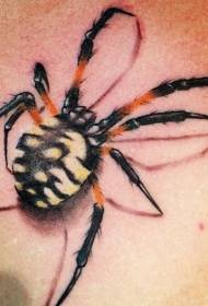 Color 3D Spider tattoo pattern