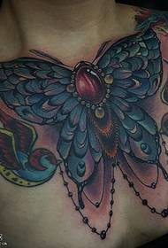 Butterfly gems tattoo pattern on the shoulder
