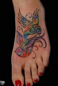 Foot bird tattoo patroon