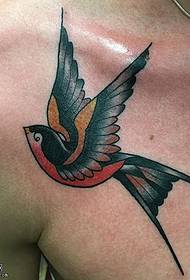 swallow tattoo pattern on the shoulder