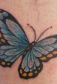 Realistic blue butterfly tattoo pattern