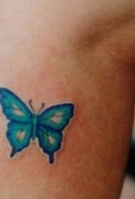Lite blå sommerfugl tatoveringsmønster