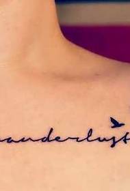 Clavicle small swallow tattoo pattern