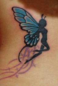 Elegant butterfly elf tattoo pattern
