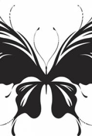 Croquis en frêne noir représentant un manuscrit de tatouage de papillon littéraire créatif