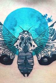 Abdomen watercolor butterfly tattoo pattern