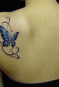 Ručno plavi leptir tetovaža uzorak