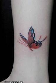 Petite κόκκινο μοτίβο τατουάζ πεταλούδα
