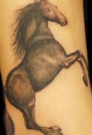 Realistic black horse tattoo pattern