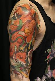 Big arm fox tattoo pattern