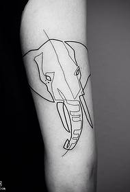 Arm fresh line elephant tattoo pattern