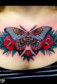 Chest butterfly tattoo pattern