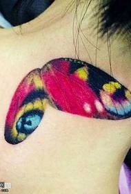 Neck butterfly tattoo pattern
