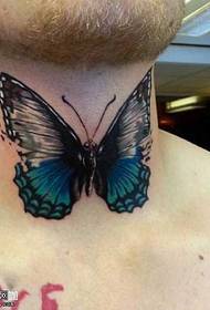 Neck butterfly tattoo pattern