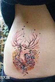 Waist deer tattoo pattern
