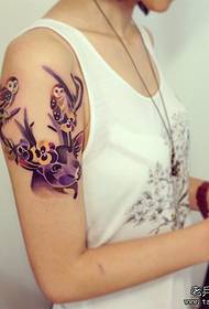 A fashion trend concept style deer tattoo pattern