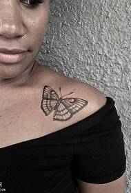 Shoulder line butterfly tattoo pattern