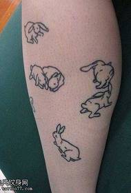 jednoduchý roztomilý malý zajačik tetovanie vzor 135340 - roztomilý malý zajačik tetovanie vzor 135341- Noha modrý králičie tetovanie