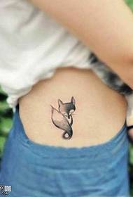 Waist small fox tattoo pattern