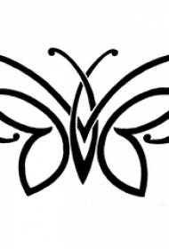 Crna crta skica književni mali rukopis svježeg lijepog tetovaža leptira