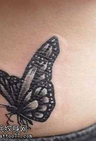 Талия черен сив татуировка на пеперуда