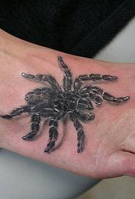 male instep personality 3D spider tattoo