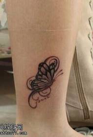 Beautiful butterfly tattoo pattern on the legs