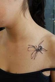 Shoulder Beautiful Realistic Spider Tattoo Pattern