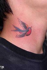 Neck Small Swallow Tattoo Pattern