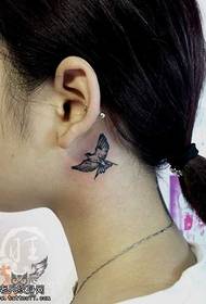 neck small swallow tattoo pattern