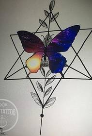 Rokopis geometrijski vzorec tatoo metuljev